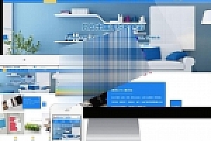 易优cms蓝色平面设计广告印刷网站模板源码下载 带手机版