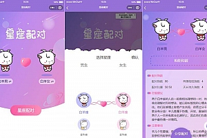 恋爱星座配对微信源码小程序源码下载