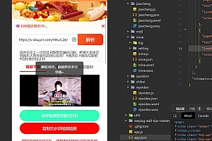 最新版本的橙色前端微信源码去水印小程序源码下载